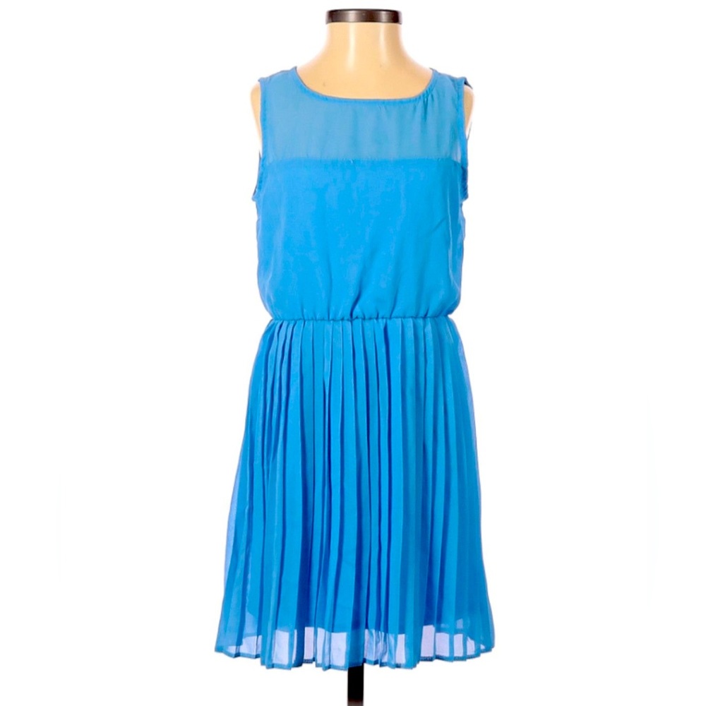 ASOS Blue Pleated Dress Women's Size 4 Petite